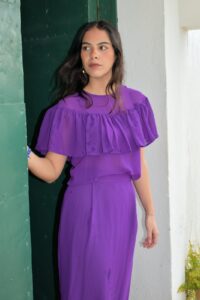 Blusa Morada con Volante Miranda Invitada Primavera verano 2025