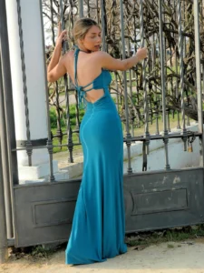 Vestido Largo Arrecife Petróleo Ariel para puesta de largo elegante
