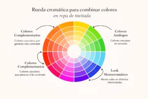 rueda cromática para combinar colores en ropa de invitada
